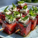 Watermelon Feta Mint Skewers