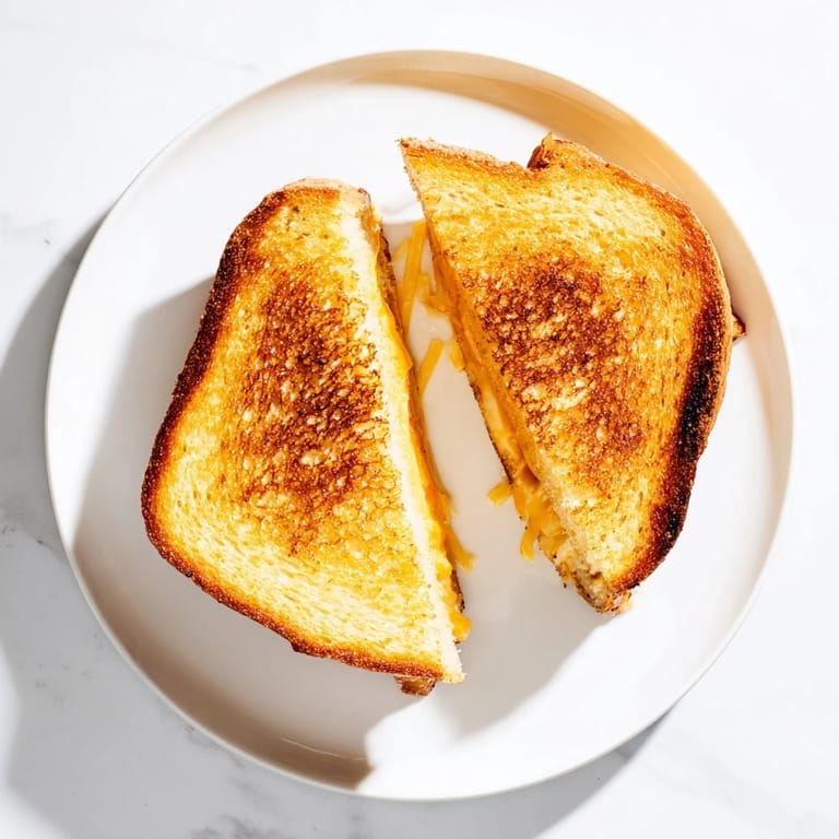 Freshly grilled Triple Cheese Sourdough Grilled Cheese, oozing with three melty cheeses and served alongside a warm bowl of tomato soup.  