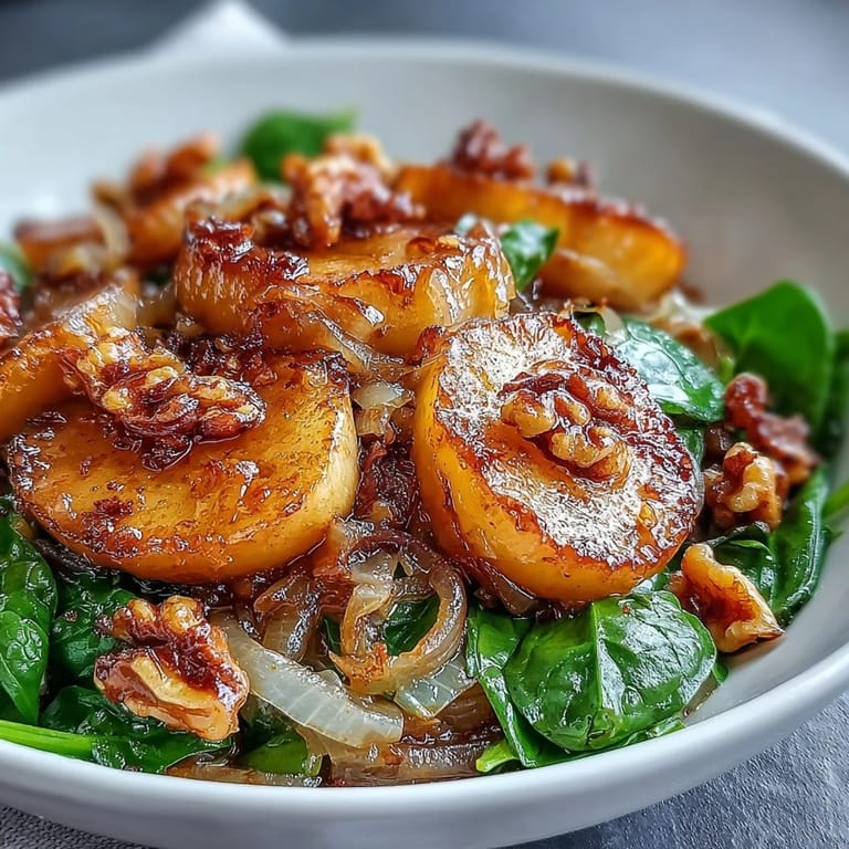 Warm Apple and Sauerkraut Skillet Salad served on a platter, ready to accompany roast pork or a weeknight meal.