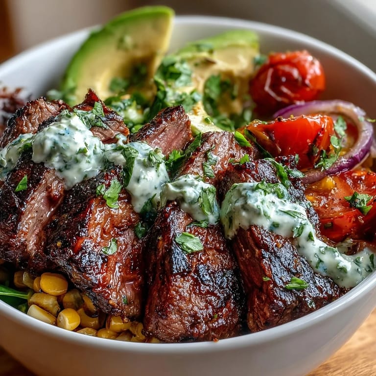 Creamy avocado slices and juicy steak mingle with bright cherry tomatoes and zesty lime wedges over fluffy quinoa in this Tex-Mex bowl.