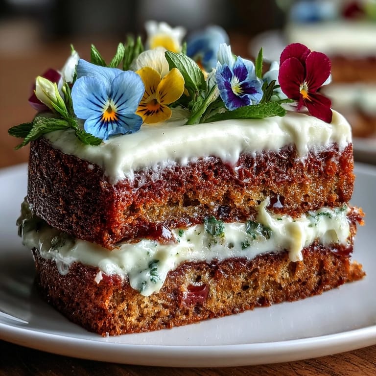 Elegant mini layer cakes with smooth vanilla-lemon buttercream, topped with fresh edible flowers, creating a colorful and celebratory birthday dessert.