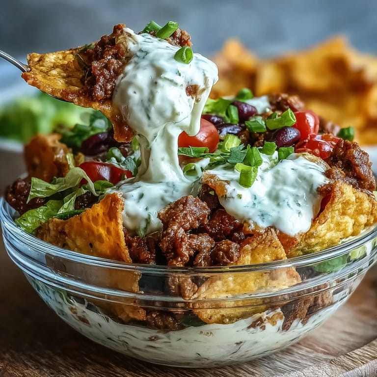 Vibrant Easy Taco Dip Cups layered with refried beans, sour cream mix, fresh lettuce, tomatoes, and cheese in clear cups.  