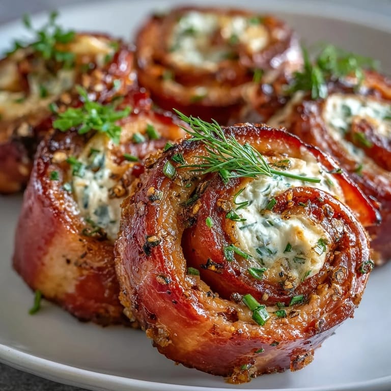 Overhead view of ham, cream cheese, and pickle pinwheels, garnished with fresh dill, perfect for parties and gatherings.