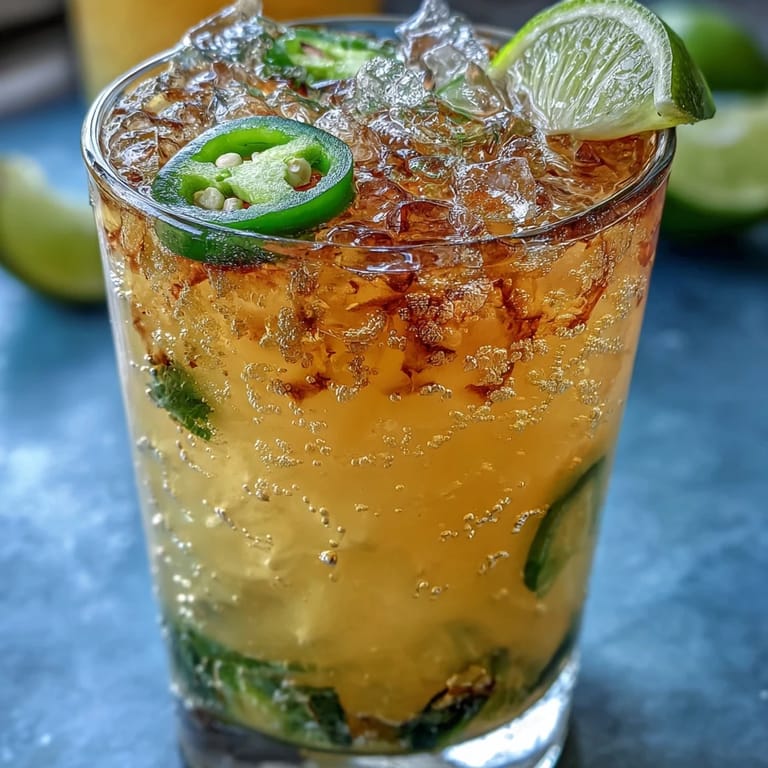 Enjoy a glass of bright Pineapple Jalapeño Agua Fresca, ideal for summer.