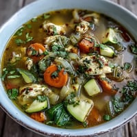 Bright orange Turmeric Chicken Soup steaming in a rustic white bowl, topped with fresh cilantro.
