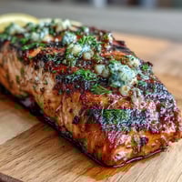 Cedar Plank Salmon with Garlic Dill glistens on smoky cedar, infused with fresh herbs and lemon zest for a vibrant, summer-ready main dish.